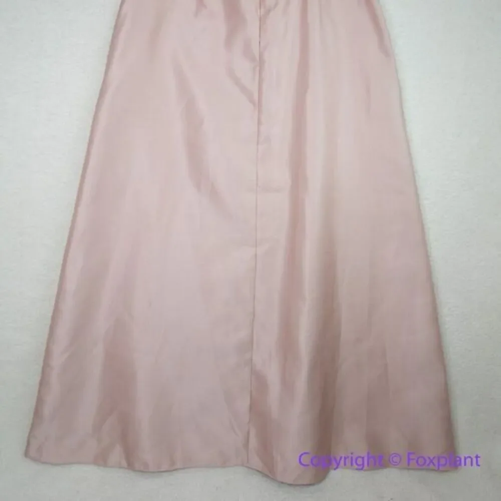 New! Alfred Sung Draped One-Shoulder Satin Maxi Dress in Toasted Sugar, size 14R - Picture 12 of 15